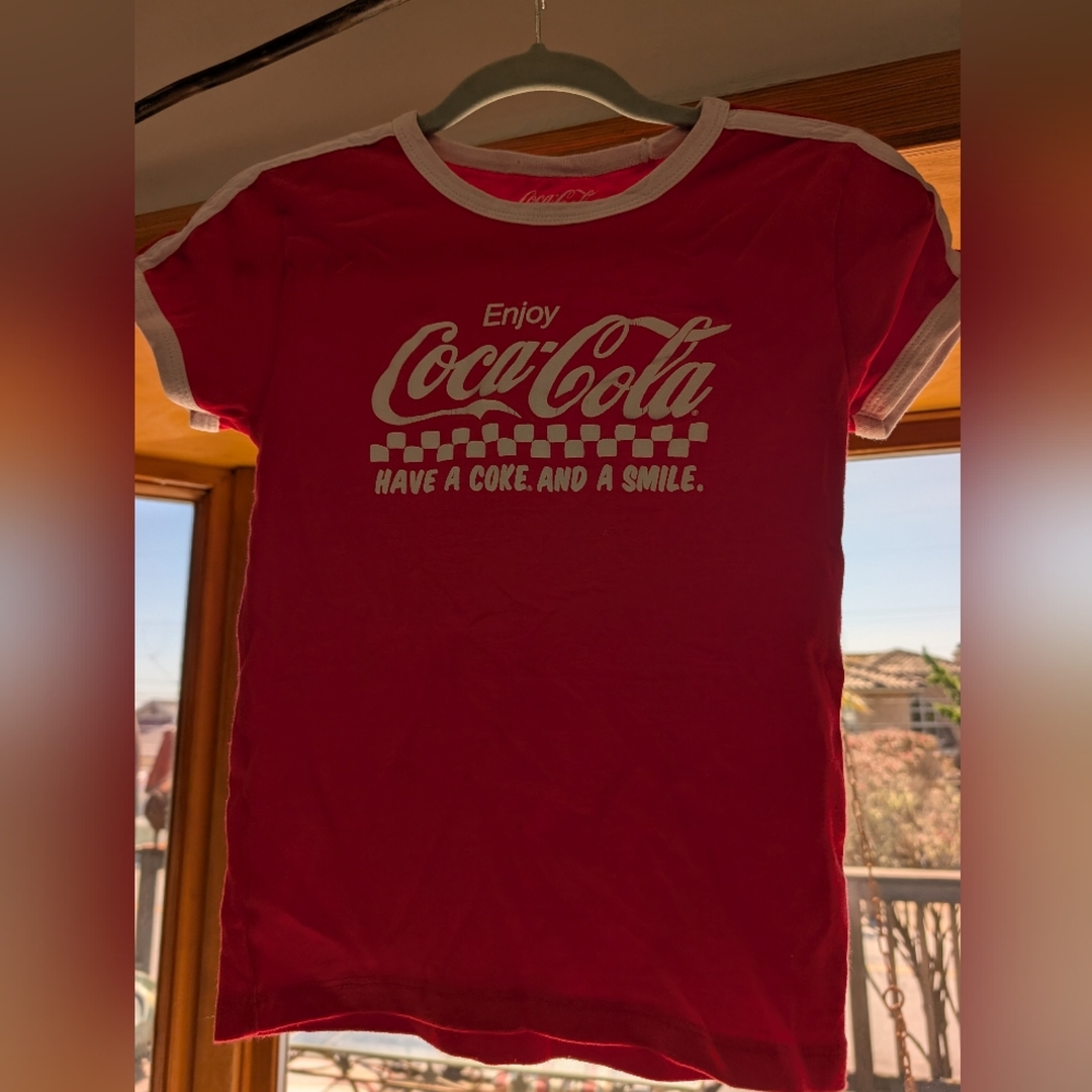 Coca Cola Red Short Sleeve Tee with White Trim and Logo
